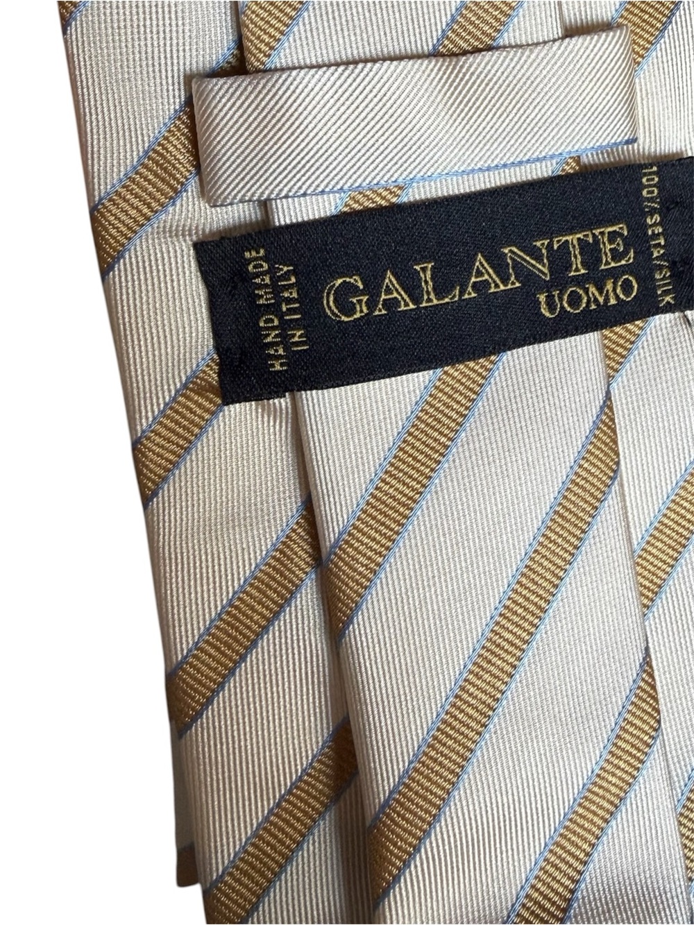 Vintage Galante Uomo Ivory Silk Stripe Tie